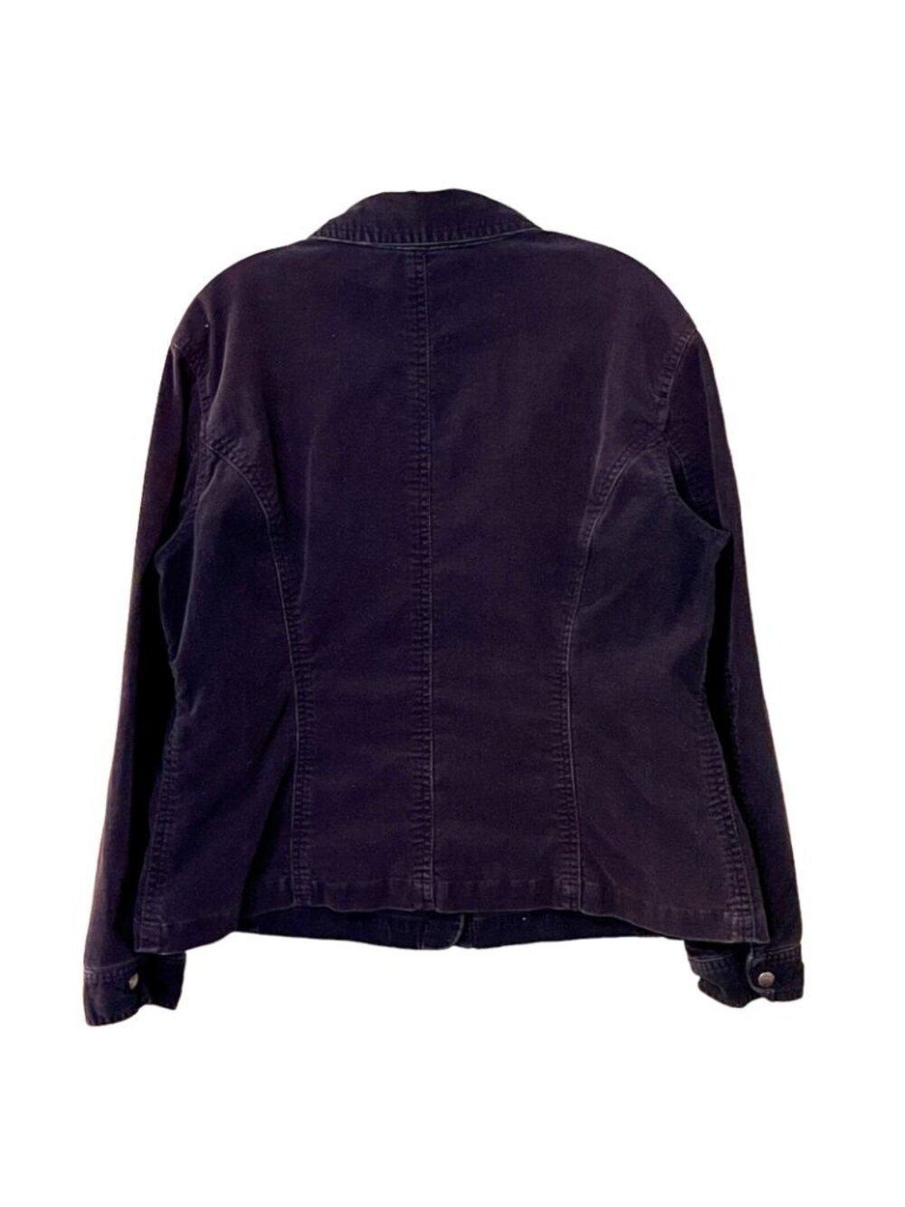 Chico's Corduroy Jacket Navy Blue Women's Size L Preppy Academia Y2K Trucker - Picture 4 of 13